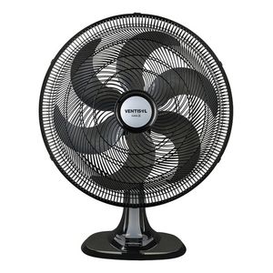 Ventilador De Mesa Ventisol Turbo 50cm Com 6 Pás Oscilante Preto  220v