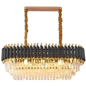 Lustre Pendente Legitimo Cristal Luxuoso Preto e Dourado