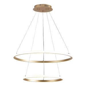 Pendente 2 Anéis Inverse Dourado 60cm Led 48W Bivolt