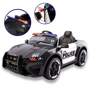 Mini Carro Elétrico Infantil Policial 12v Sirene E Megafone