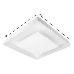 Lustre Sobrepor Quadrado Iluminação Decorativa Luz Indireta Cor Branco 110v/220v (bivolt) Cor:Branco