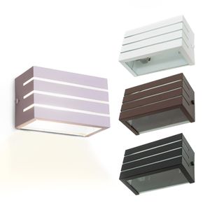 Arandela Frisada Luminária Branca Para Muro Parede Externa G9 Voltagem:110V 220V (Bivolt);Cor:Branco
