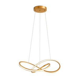 Pendente Lustre Luminaria Infinito Dourado 4000k Bivolt Led Nitrolux Lp-018
