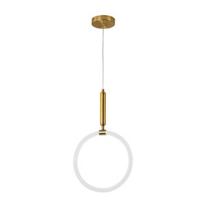 Lustre Pendente Lp-101a Moderno Dourado 15w 3000k
